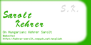 sarolt kehrer business card